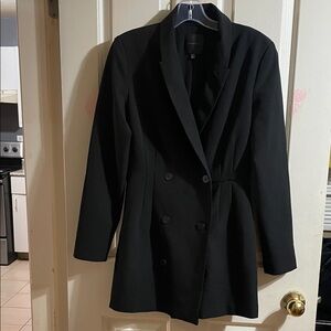 Dynamite Classic Black Double-Breasted Blazer dress